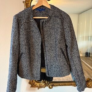 Apt. 9 Black and White Herringbone Blazer